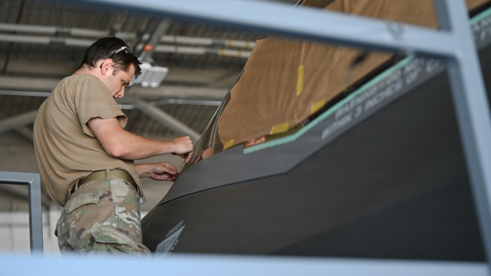 125th Fighter Wing crew chiefs prepare F-35A Lightning II aircraft for flight operations