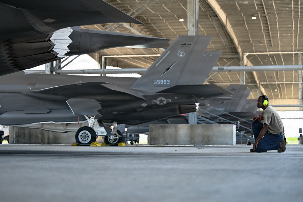 125th Fighter Wing crew chiefs prepare F-35A Lightning II aircraft for flight operations