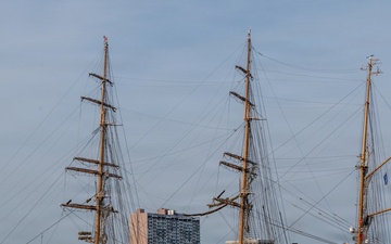 US Coast Guard Cutter Barque Eagle departs Sail250 Virginia