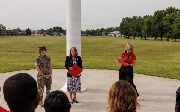 Marine Corps Marathon Office Award Ceremony for Angela Anderson