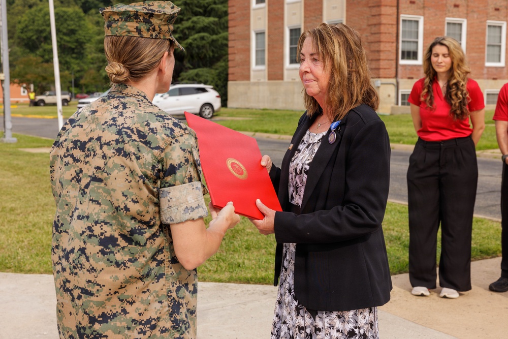 Marine Corps Marathon Office Award Ceremony for Angela Anderson