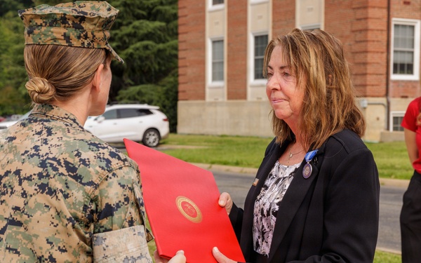 Marine Corps Marathon Office Award Ceremony for Angela Anderson