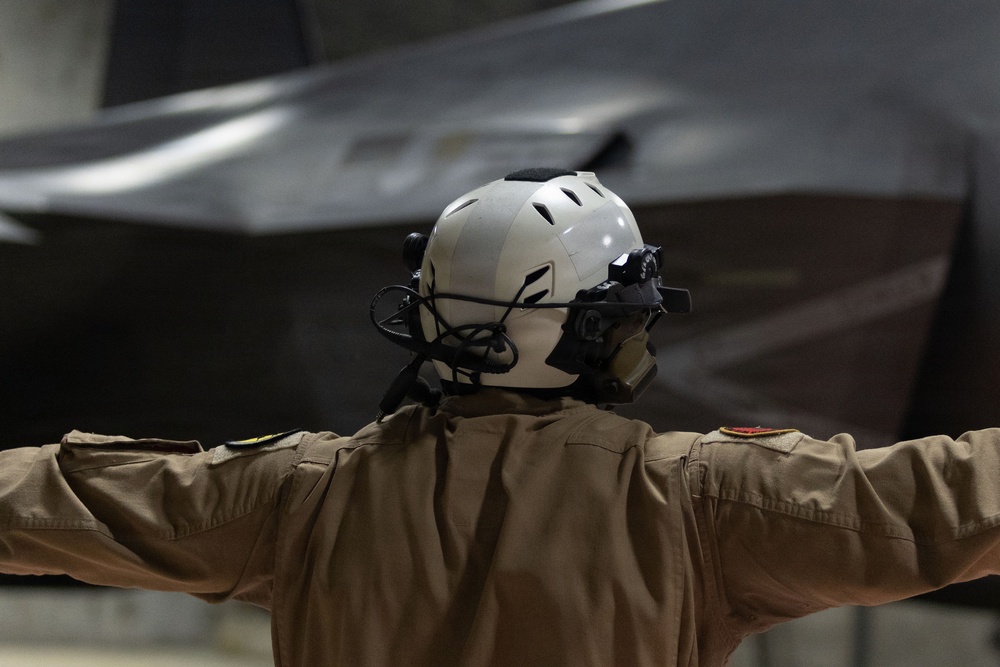 U.S. Marines execute F-35C Lightning II flight operations