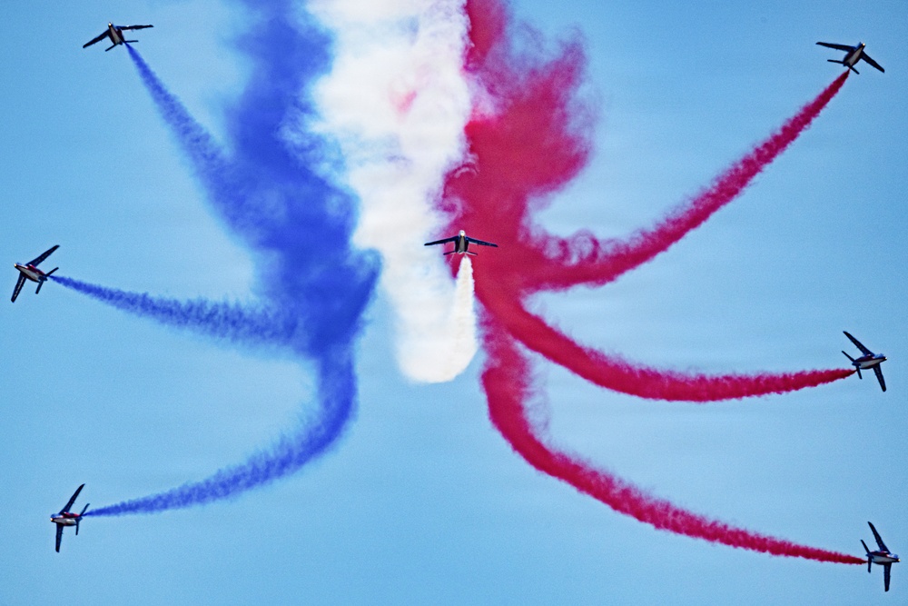 Patrouille de France demo team prepares for Liberté 250 over Joint Base Andrews