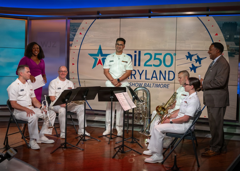 US Navy Band Brass Quintet plays at WJZ-TV Baltimore