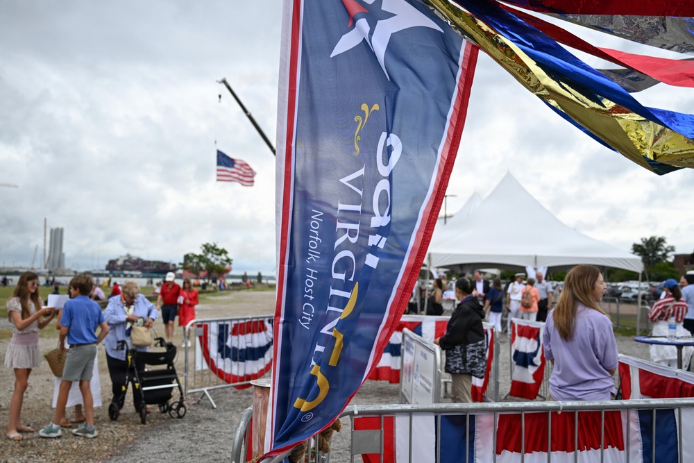 Coast Guard Cutter Eagle leads Sail250 Virginia Parade of Sail