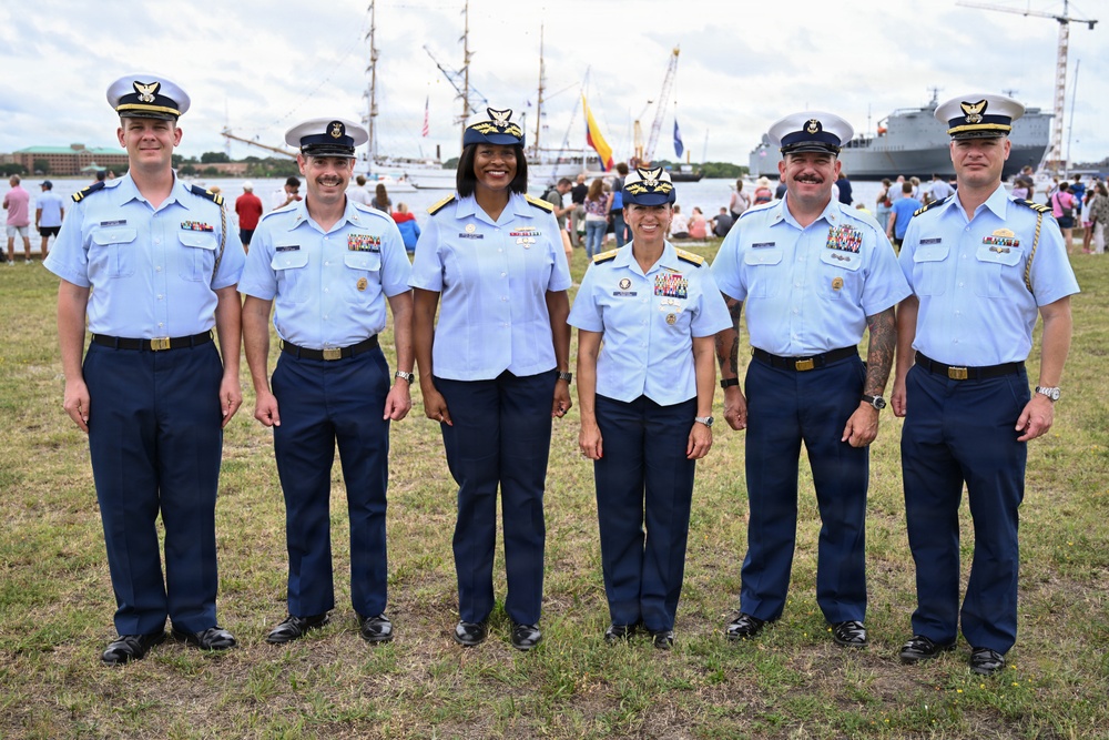 Coast Guard Cutter Eagle leads Sail250 Virginia Parade of Sail