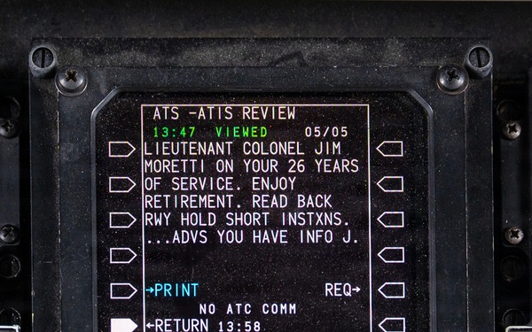 Lt. Col. Jim Moretti Takes His Final Flight