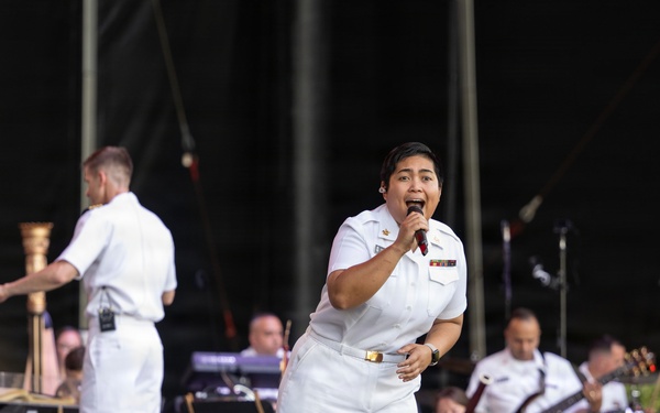 The U.S. Navy Band performs at the Great American State Fair