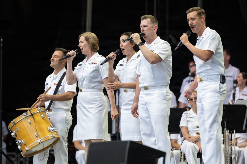 The U.S. Navy Band performs at the Great American State Fair