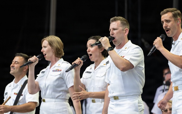 The U.S. Navy Band performs at the Great American State Fair