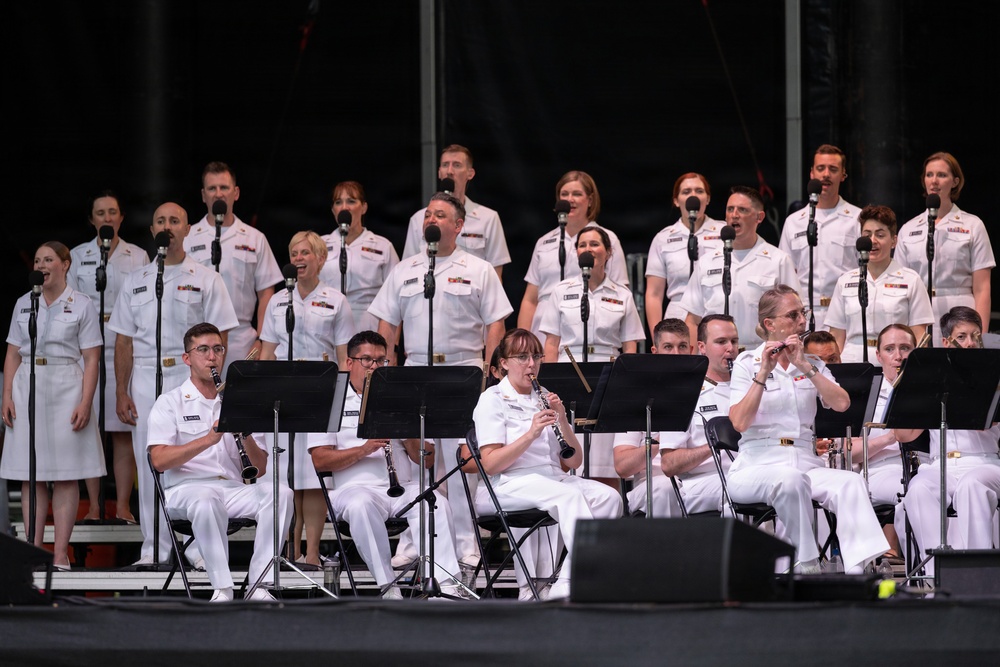 The U.S. Navy Band performs at the Great American State Fair