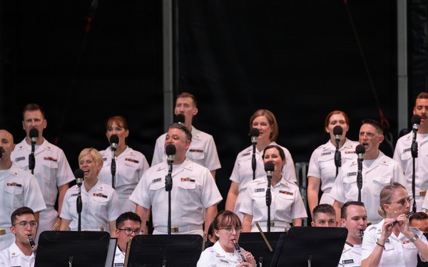The U.S. Navy Band performs at the Great American State Fair