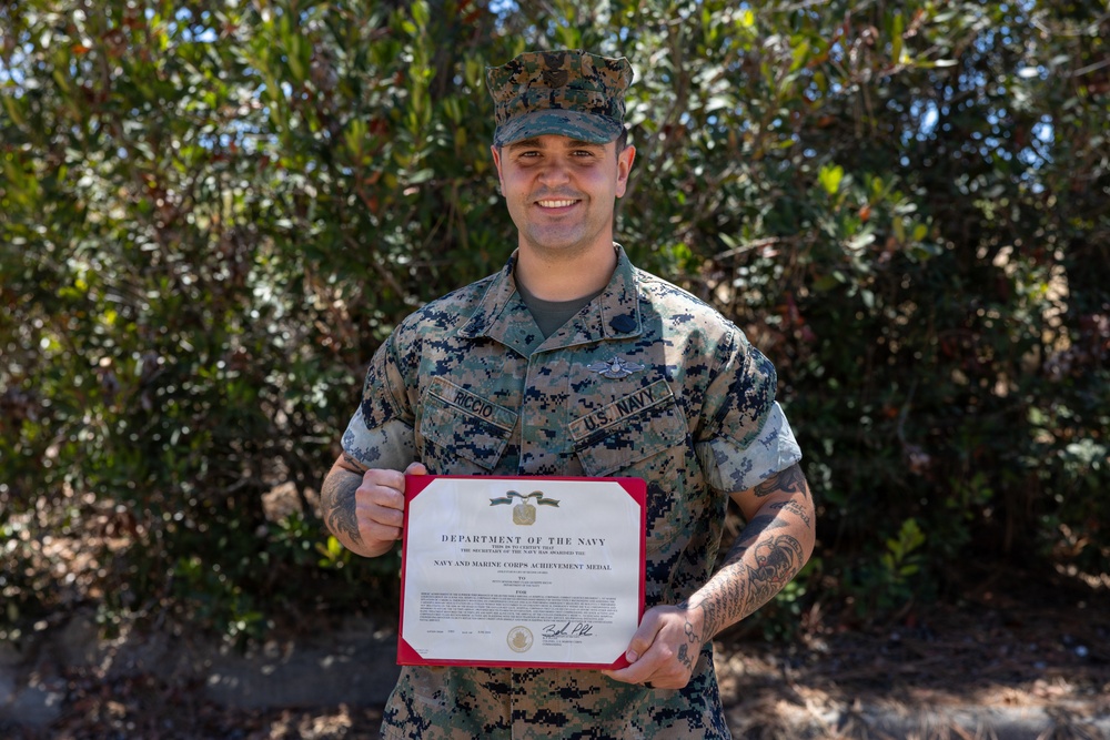 Petty Officer 1st Class Giuseppe Riccio Awarded Navy and Marine Corps Achievement Medal for Life-Saving Measures