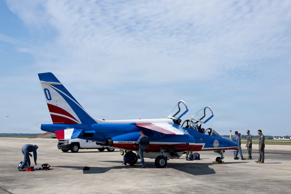 Patrouille de France demo team prepares for Liberté 250 over Joint Base Andrews