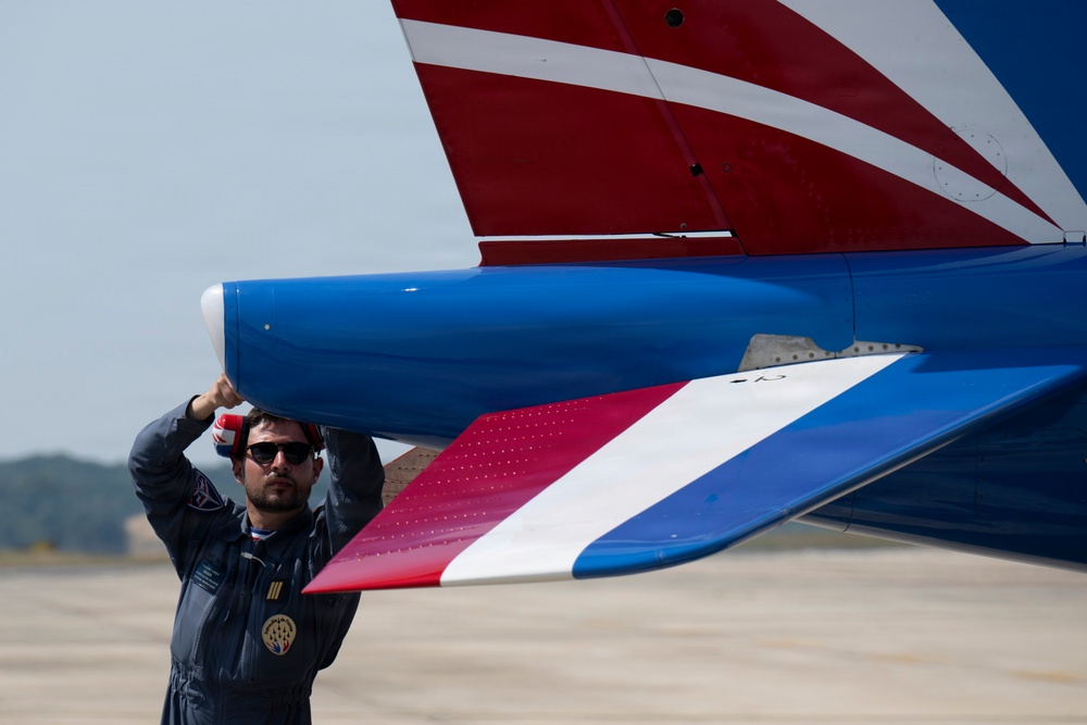 Patrouille de France demo team prepares for Liberté 250 over Joint Base Andrews