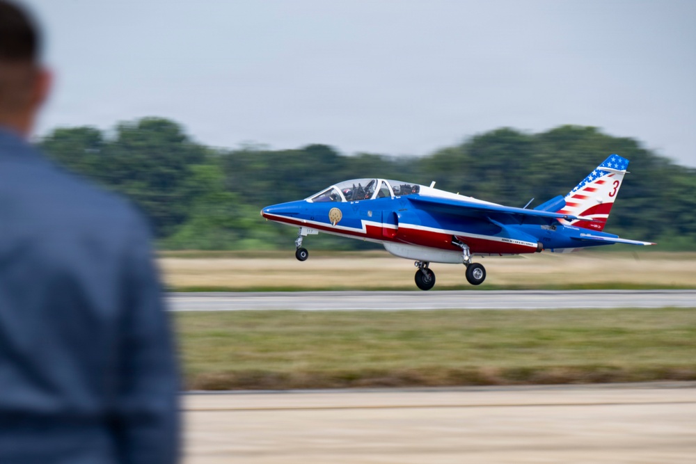 Patrouille de France demo team prepares for Liberté 250 over Joint Base Andrews