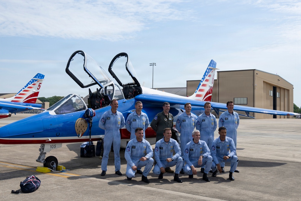 Patrouille de France demo team prepares for Liberté 250 over Joint Base Andrews