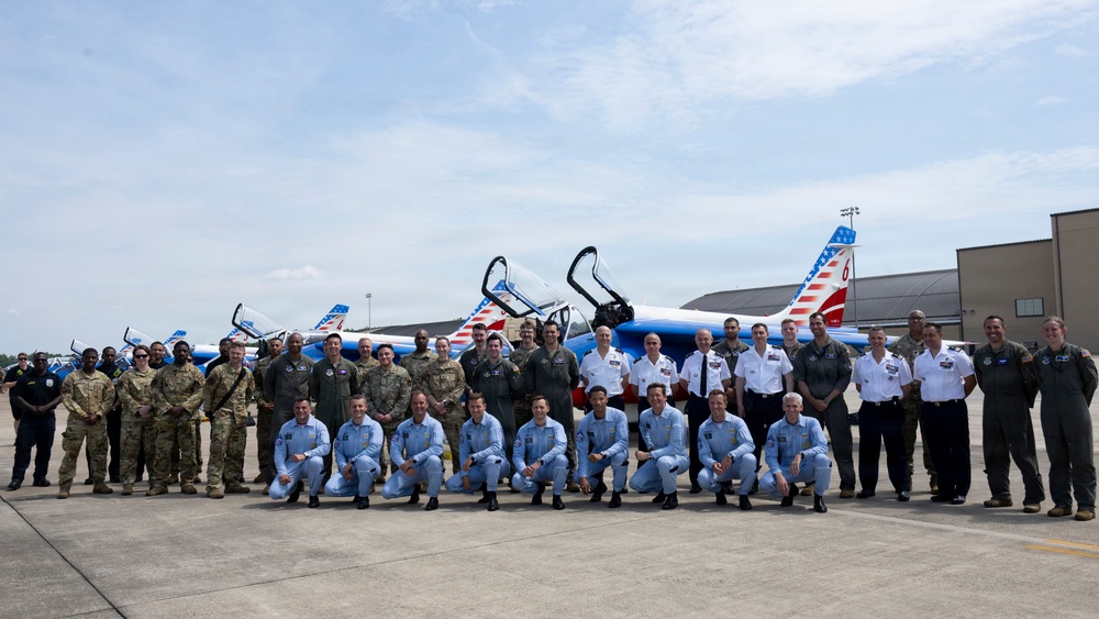 Patrouille de France demo team prepares for Liberté 250 over Joint Base Andrews