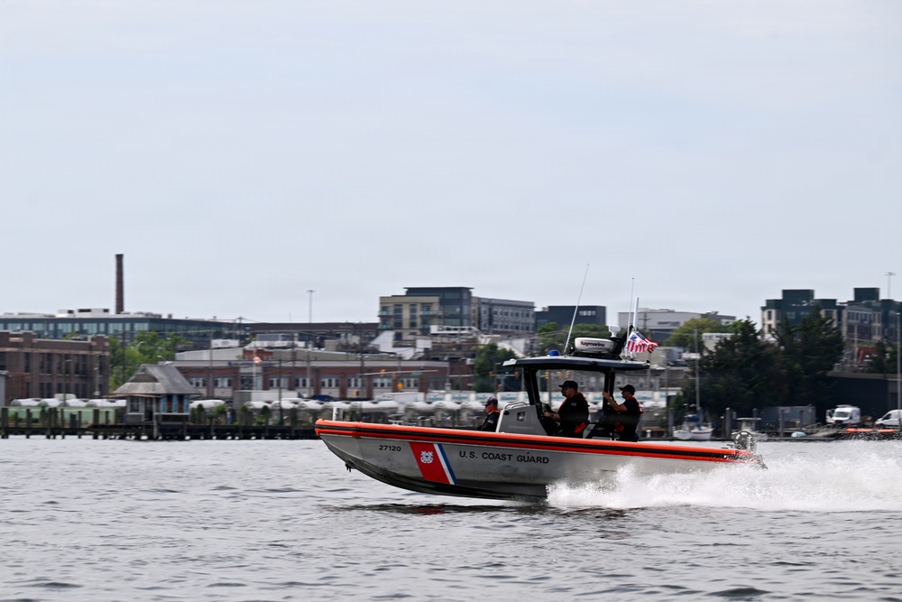 U.S. Coast Guard Boat Patrols Baltimore Inner Harbor