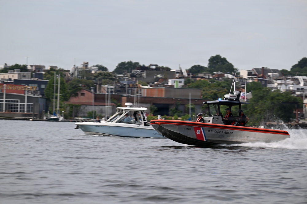 U.S. Coast Guard Response Boat Patrols Baltimore Inner Harbour