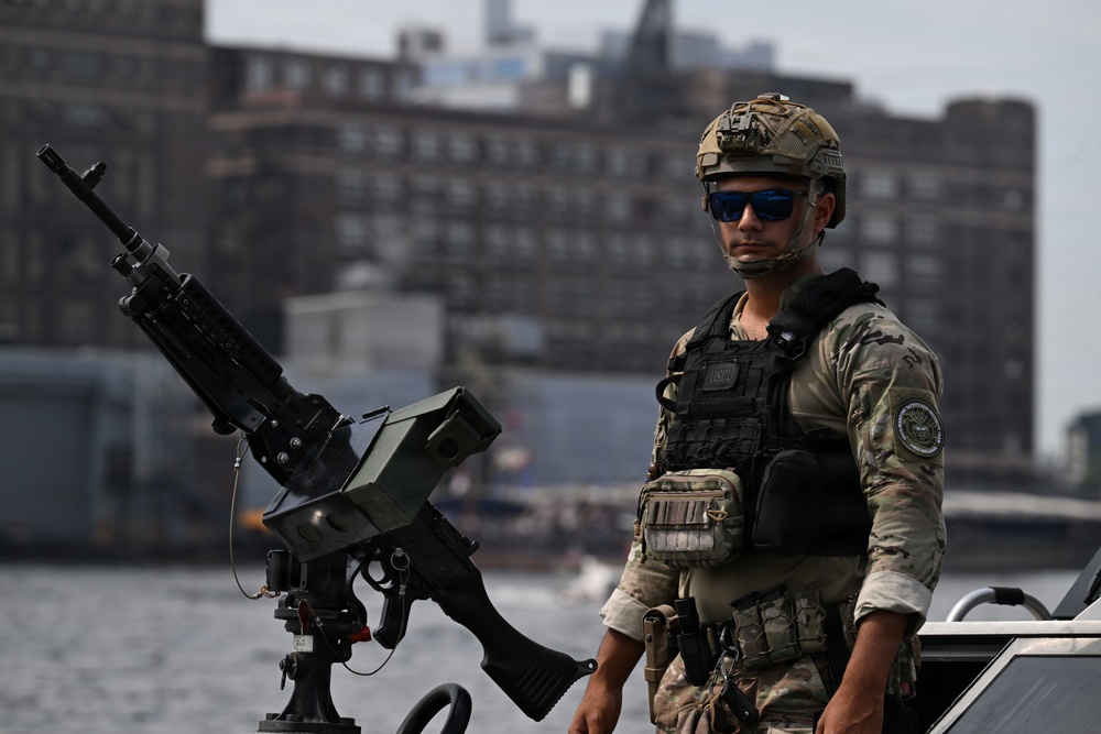 U.S. Coast Guard Maritime Security Patrol on Urban Waterway