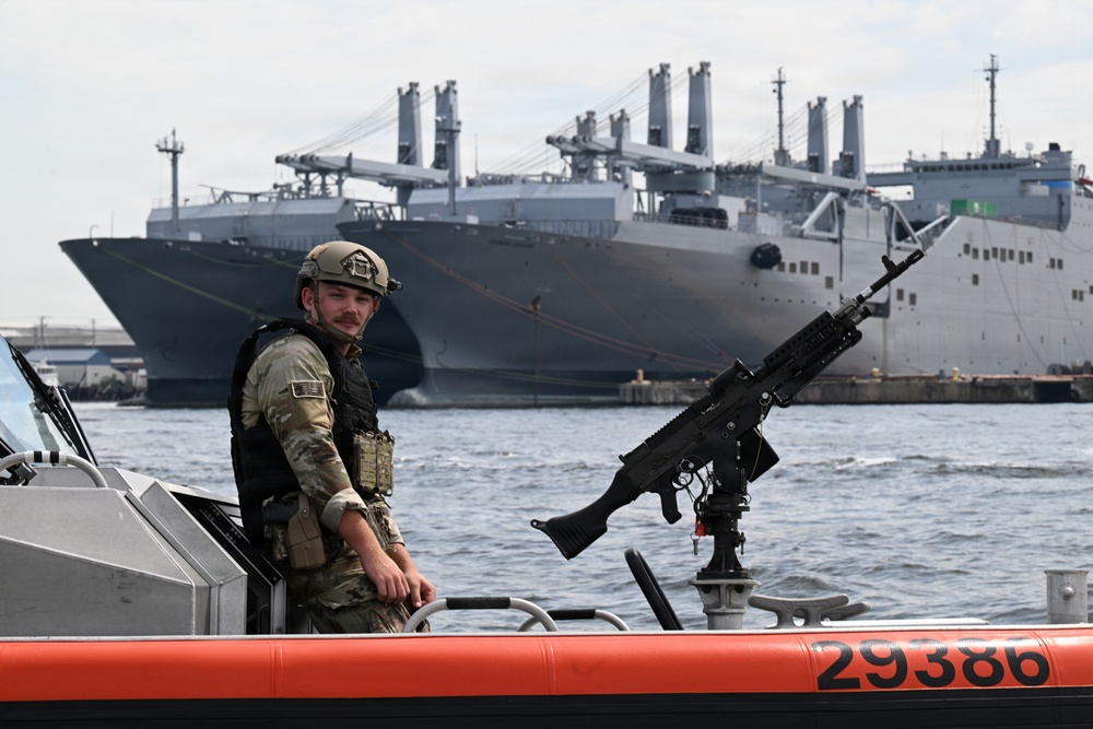 U.S. Coast Guard MSST Patrolling Baltimore Inner harbour during Sail 250