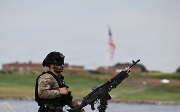 U.S. Coast Guard Personel Patrolling outside Fort Mchenry for Sail 250