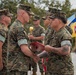 U.S. Marines with 1st MARDIV hold morning colors ceremony