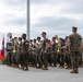 U.S. Marines with 1st MARDIV hold morning colors ceremony