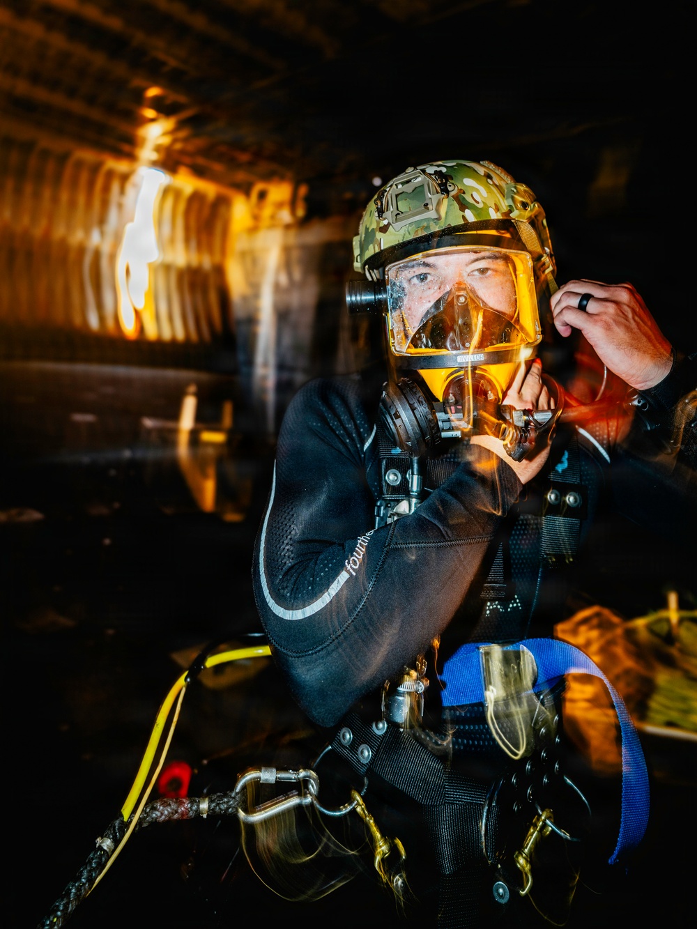 U.S. Navy Divers Conduct Enclosed Space Diving Training