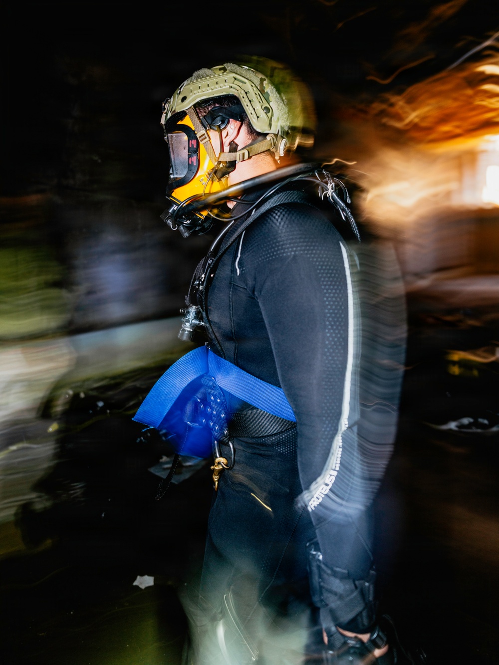 U.S. Navy Divers Conduct Enclosed Space Diving Training
