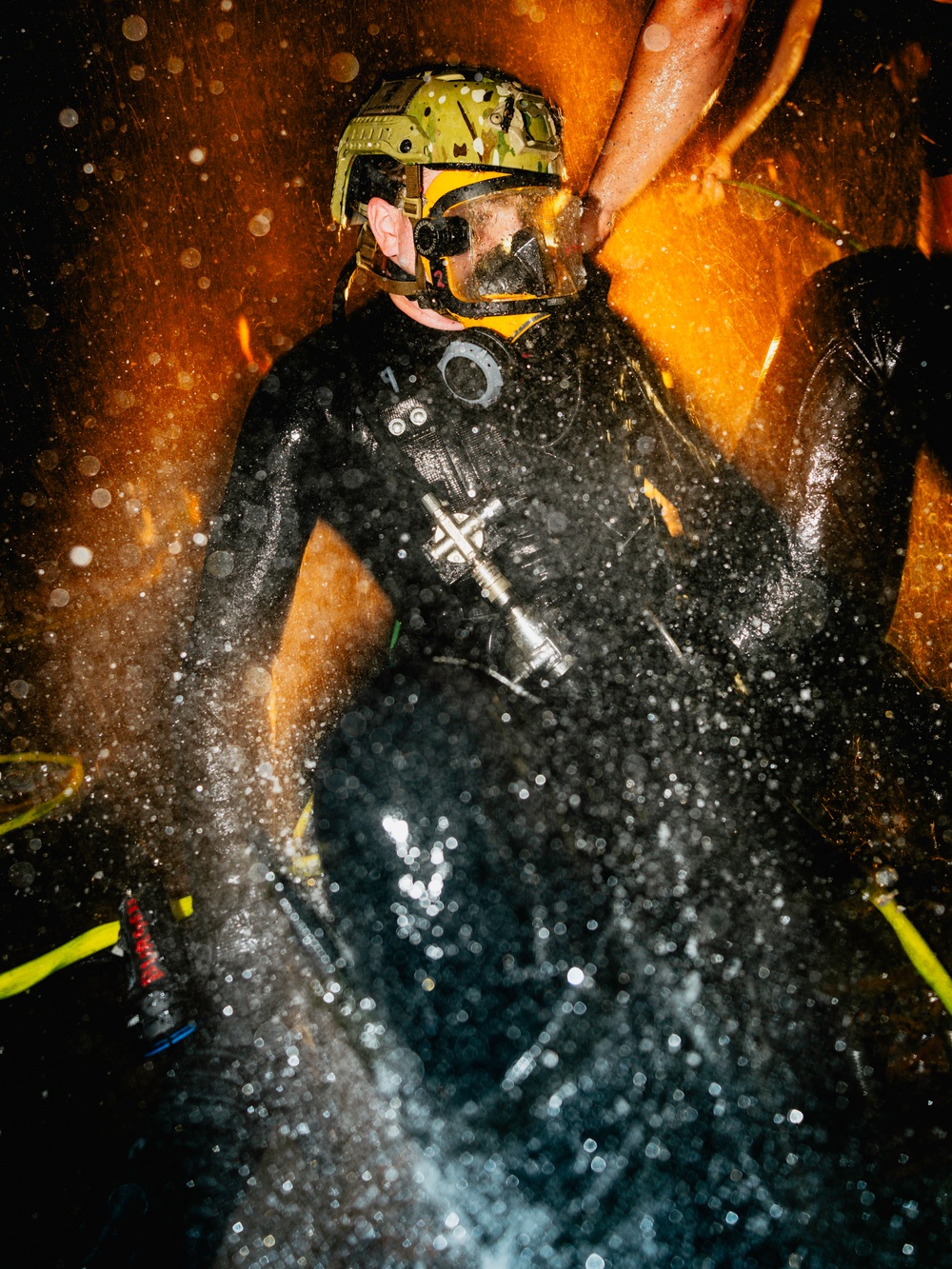 U.S. Navy Divers Conduct Enclosed Space Diving Training