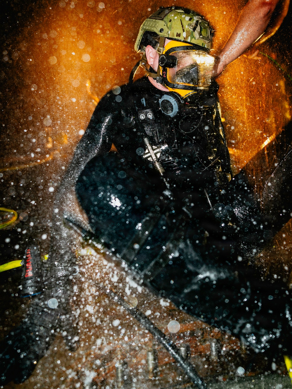 U.S. Navy Divers Conduct Enclosed Space Diving Training