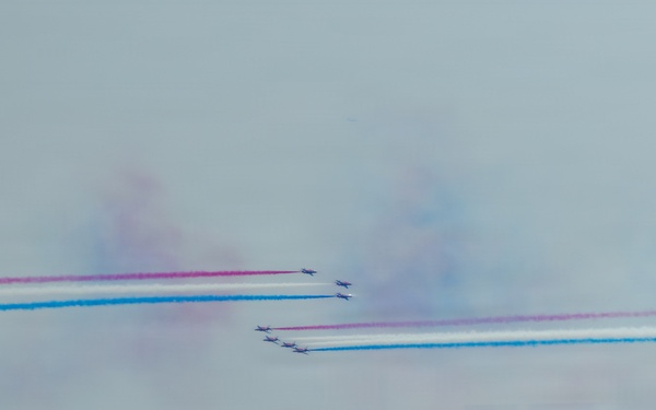 The Royal Air Force Red Arrows Fly Over Baltimore