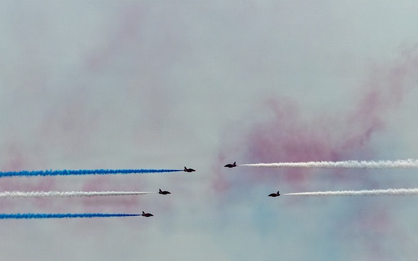 The Royal Air Force Red Arrows Fly Over Baltimore