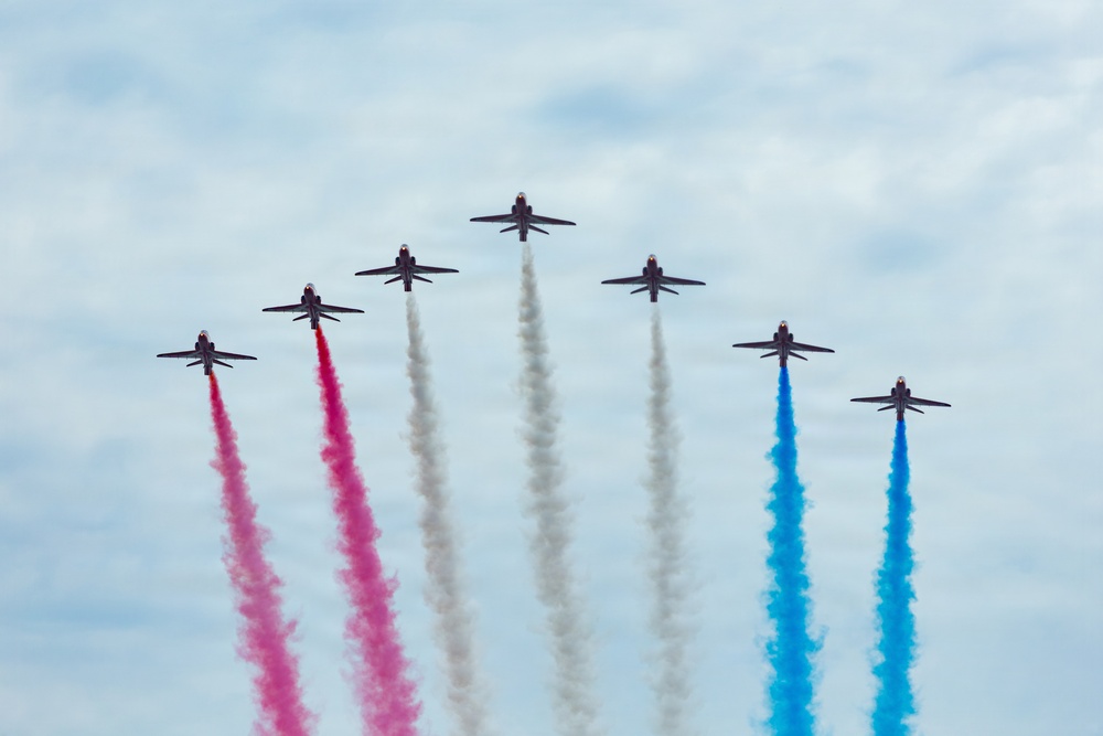 The Royal Air Force Red Arrows Fly Over Baltimore