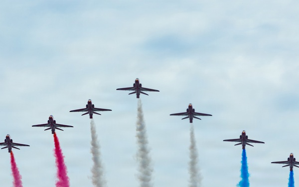 The Royal Air Force Red Arrows Fly Over Baltimore