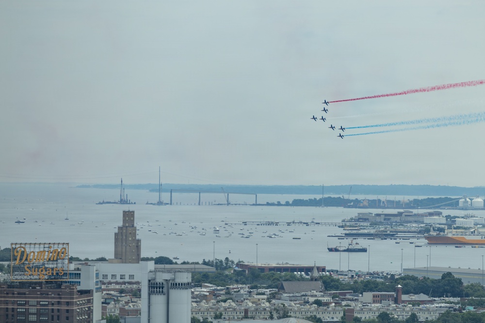 The Royal Air Force Red Arrows Fly Over Baltimore
