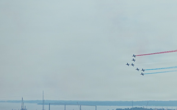 The Royal Air Force Red Arrows Fly Over Baltimore
