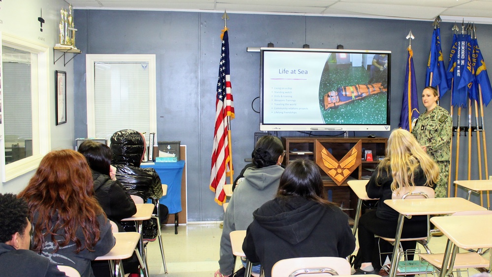 NMRTC Patuxent River Sailor Shares Fleet Experience with Local AFJROTC Cadets