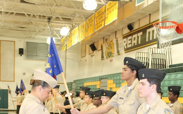 Review Officer Inspects 'Hornet Navy' Cadets