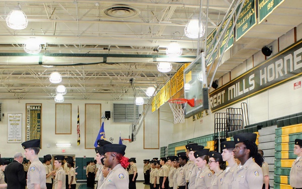Attention to Detail: Navy Corpsman Inspects NJROTC Cadets