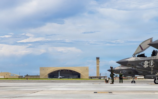 VMFA-242 flies out of Andersen Air Force Base during Valiant Shield 2026