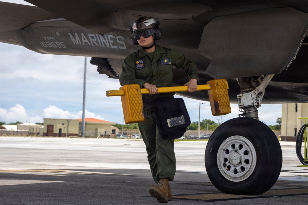 VMFA-242 flies out of Andersen Air Force Base during Valiant Shield 2026