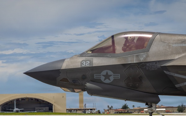 VMFA-242 flies out of Andersen Air Force Base during Valiant Shield 2026