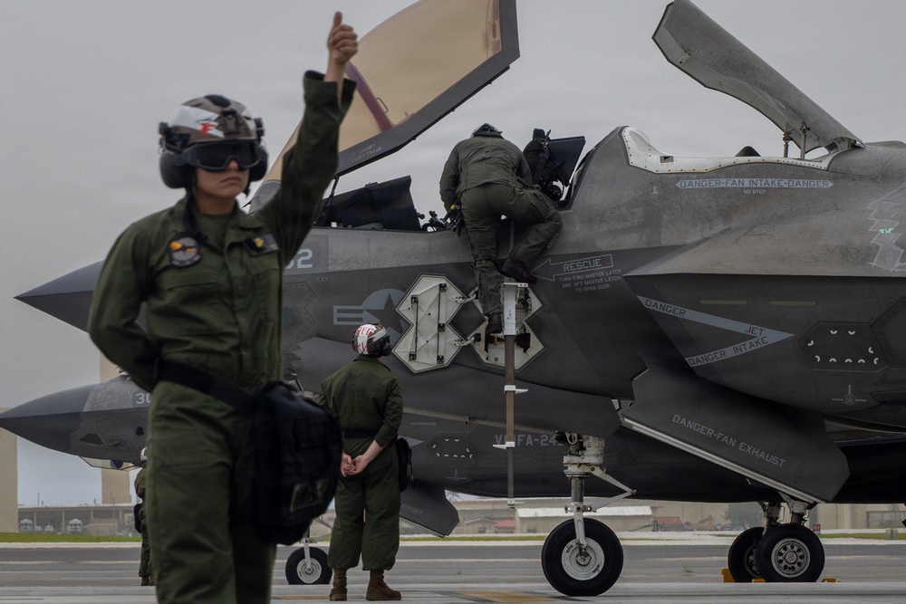 VMFA-242 flies out of Andersen Air Force Base during Valiant Shield 2026