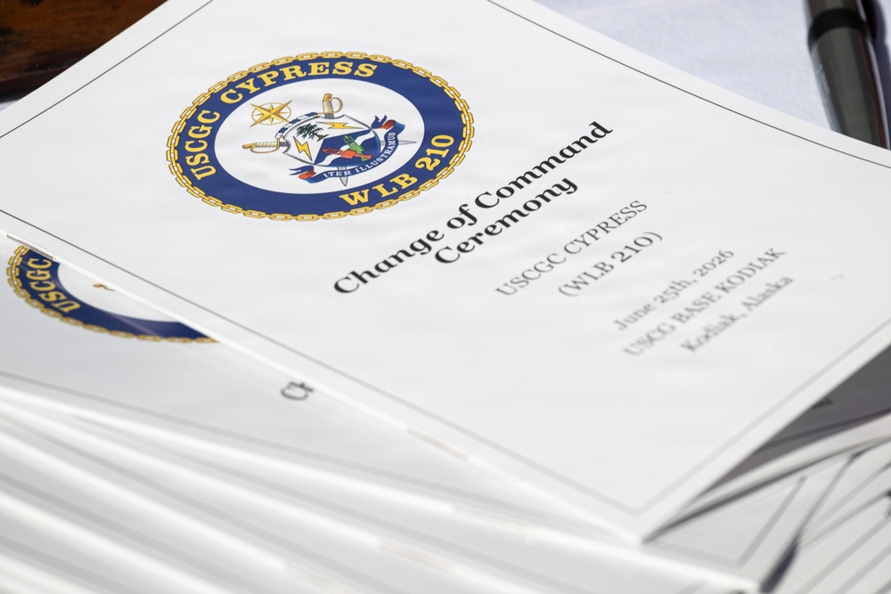 Coast Guard Cutter Cypress holds change of command ceremony