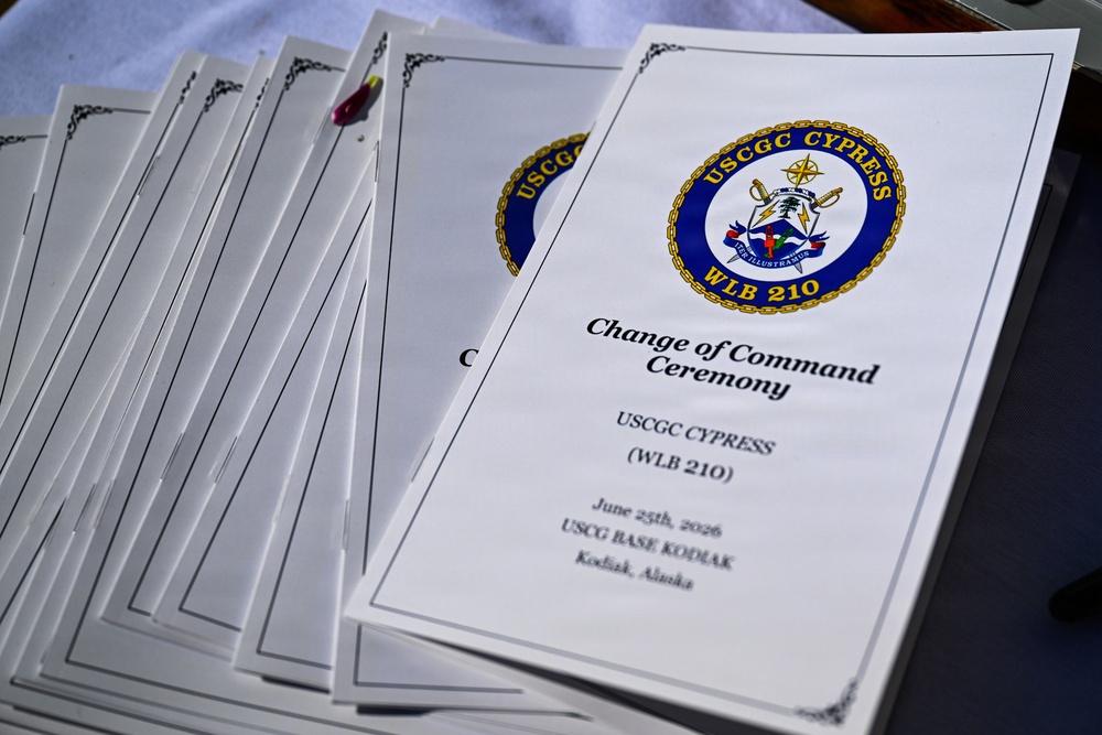 Coast Guard Cutter Cypress holds change of command ceremony