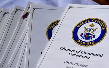 Coast Guard Cutter Cypress holds change of command ceremony